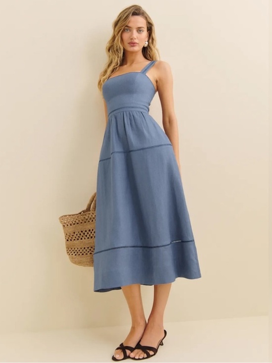 Reformation Dresses & Skirts - Reformation Everett Linen Dress in Cornflower Blue